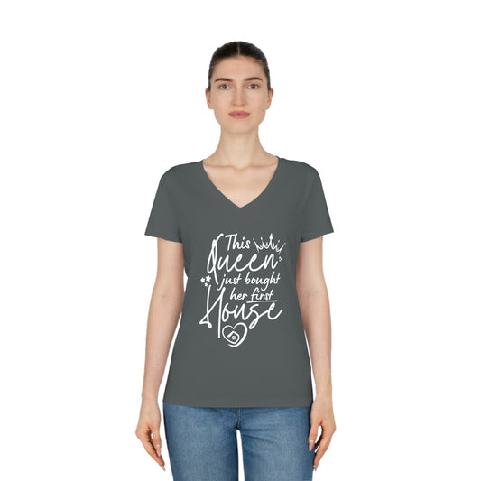 "This Queen Just Bought Her First House" Women's V-Neck Tee