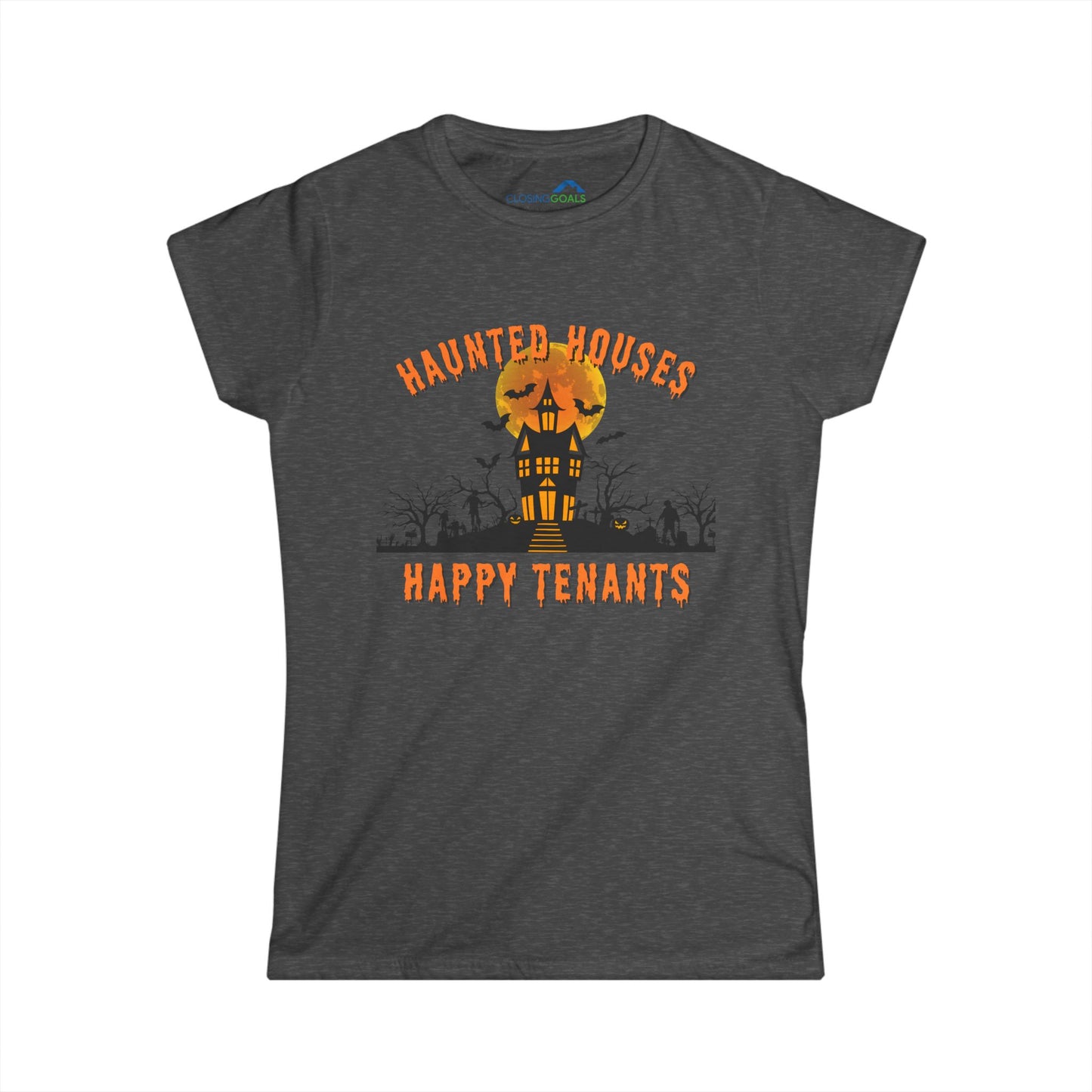 "Haunted Houses - Happy Tenants" Women's Softstyle Tee