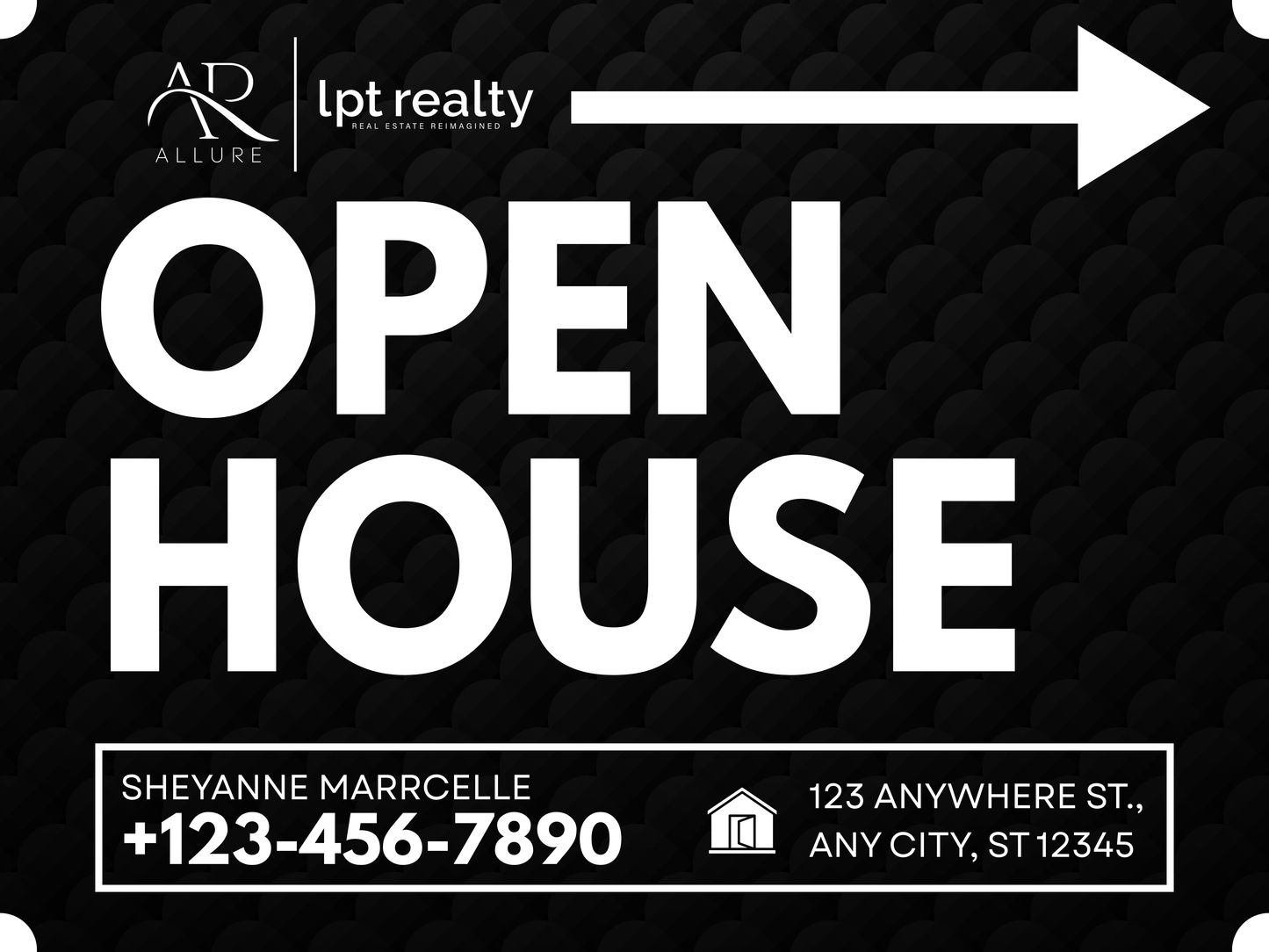 Allure Authority Directional Open House Sign