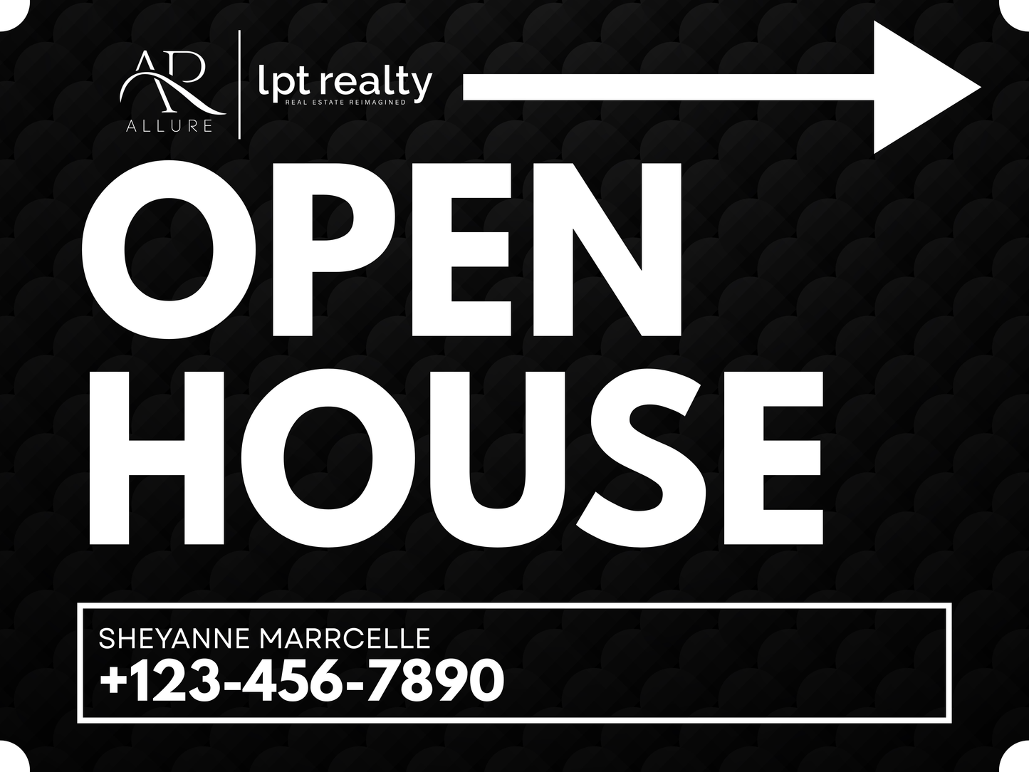 Allure Authority Directional Open House Sign