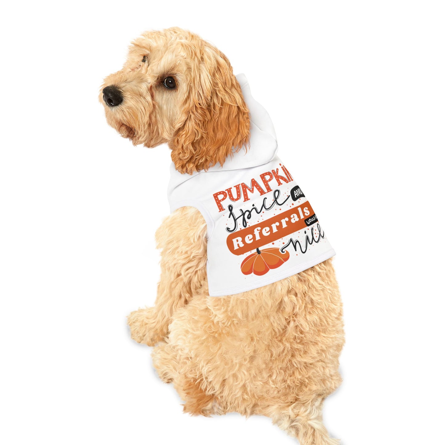 Pumpkin Spice & Referrals Pet Hoodie