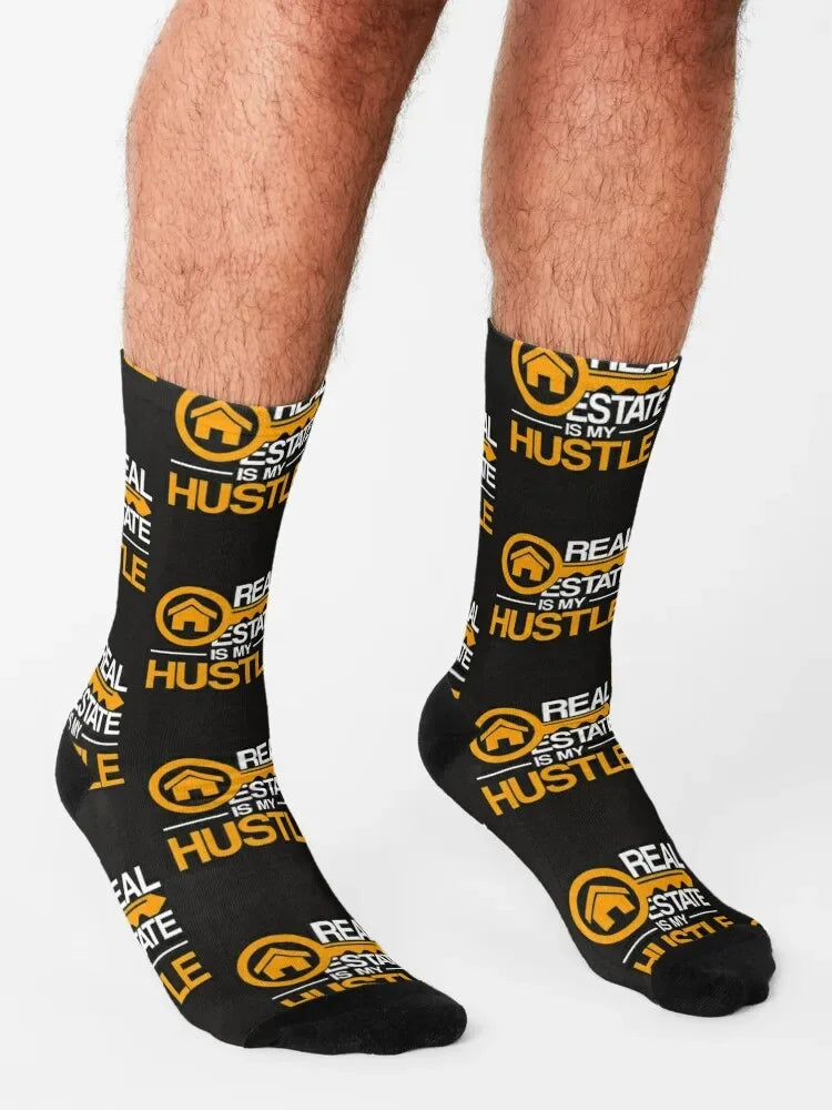 Real Estate Is My Hustle – Funny Realtor Crew Socks