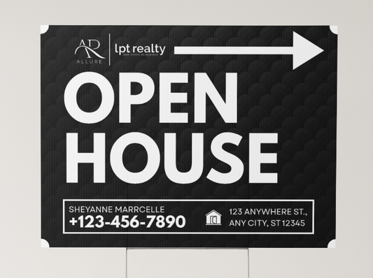 Allure Authority Directional Open House Sign