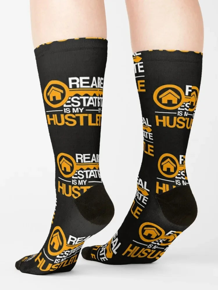 Real Estate Is My Hustle – Funny Realtor Crew Socks